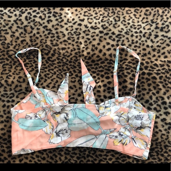 MINK PINK Palm Springs Tie Front Crop Top SIZE XS - Picture 4 of 6